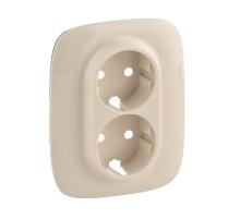 Лицевая панель Legrand Valena Allure розетки с/з слоновая кость 754956