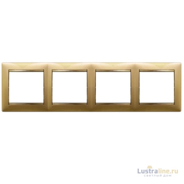 Рамка 4-постовая Legrand Valena матовое золото 770304