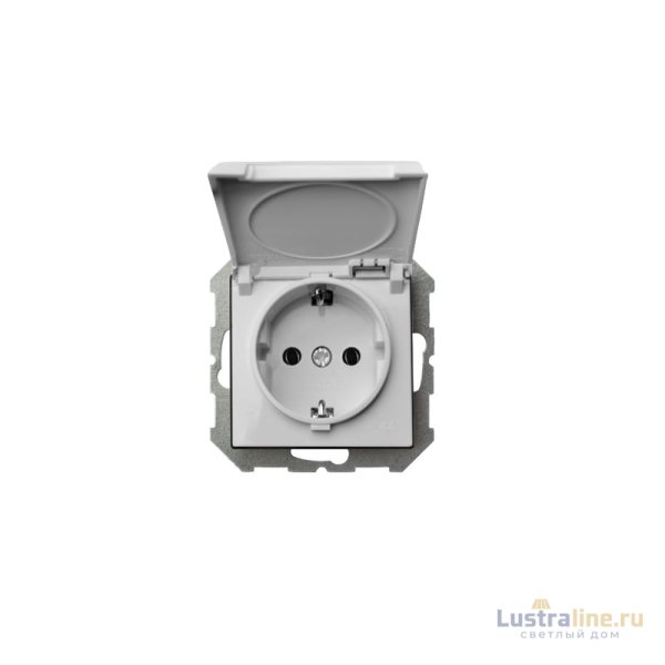 Розетка с заземлением и крышкой Liregus Epsilon 28-019