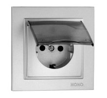 Розетка с заземлением с крышкой Mono Electric Despina 16А 250В серебро 102-212121-118 Розетка с заземлением с крышкой Mono Electric Despina 16А 250В серебро 102-212121-118