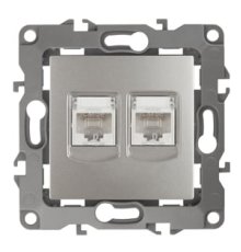 Розетка информационная двойная 2XRJ45 Эра 12-3108-15 Б0019357