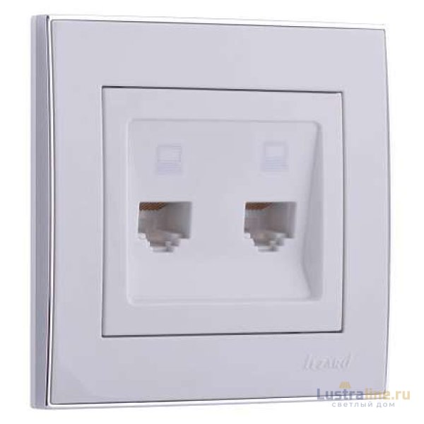 Розетка компьютерная двойная Lezard Rain 703-0225-141