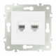 Розетка телефонная RJ11 + компьютерная RJ45 Arte Milano 203.44-1.white