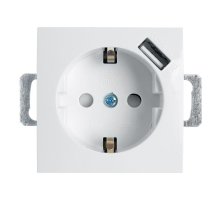 Розетка Stekker Эрна c/з 16A 250V с защитной шторкой и с USB белый PST16-9111-01 39318