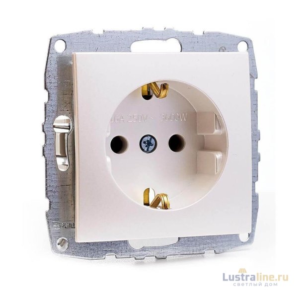 Розетка с заземлением Mono Electric Despina-Larissa 16А 250В жемчуг 500-002521-117