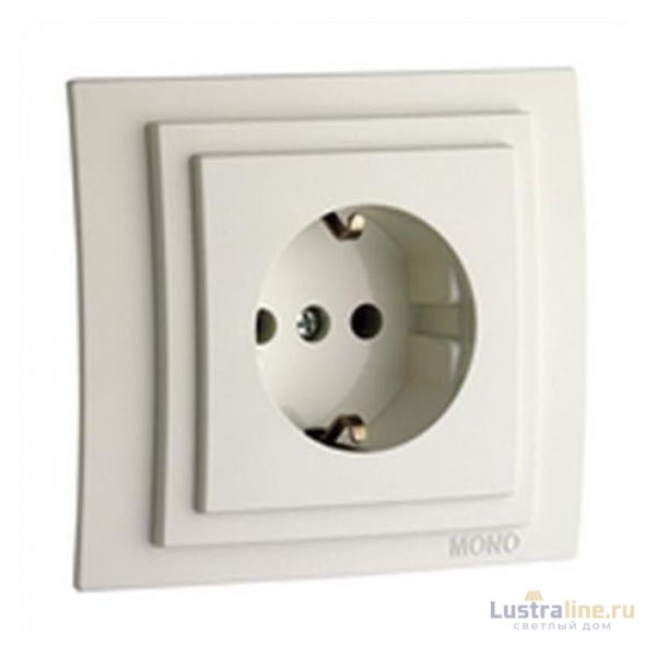 Розетка с заземлением Mono Electric Despina-Larissa 16А 250В слоновая кость 500-000121-117