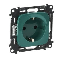 Розетка Legrand Valena Allure 16A 250V с/з с защитными шторками безвинтовой зажим зеленая 754982