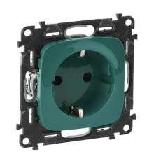 Розетка Legrand Valena Allure 16A 250V с/з с защитными шторками безвинтовой зажим зеленая 754982
