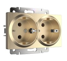 Розетка двойная Werkel шампань рифленый W1172010 4690389160585