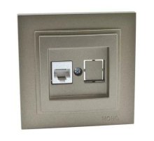 Розетка телефонная Rj45 Cat3 Mono Electric Despina-Larissa бронза 500-002325-124