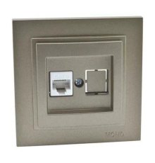 Розетка телефонная Rj45 Cat3 Mono Electric Despina-Larissa бронза 500-002325-124