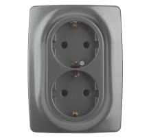 Розетка 2x2P+E Schuko со шторками Эра 12-2108-12 Б0036448