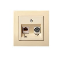 Розетка телевизионная и компьютерная (TV+Rj45) Liregus Epsilon 28-073
