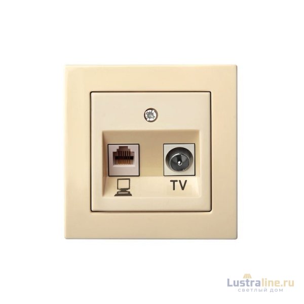 Розетка телевизионная и компьютерная (TV+Rj45) Liregus Epsilon 28-073