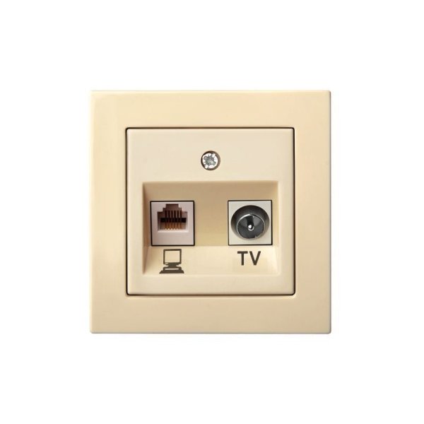 Розетка телевизионная и компьютерная (TV+Rj45) Liregus Epsilon 28-073