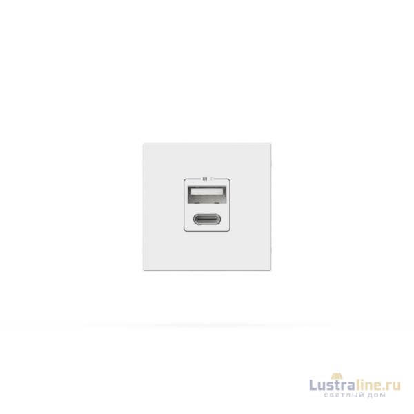 Розетка зарядного устройства Type A+C с заземлением 5V 2,4A ELBI Moda Vox 611-040232-335