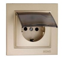 Розетка с заземлением с крышкой Mono Electric Despina 16А 250В титан 102-222221-118