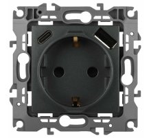 Розетка со шторками с USB type-A+C Эра 12-4108-12 Б0067700