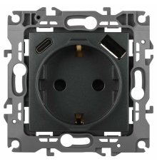 Розетка со шторками с USB type-A+C Эра 12-4108-12 Б0067700
