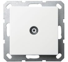 Розетка TV Jasmart оконечная с накладкой белый глянцевый G6001W