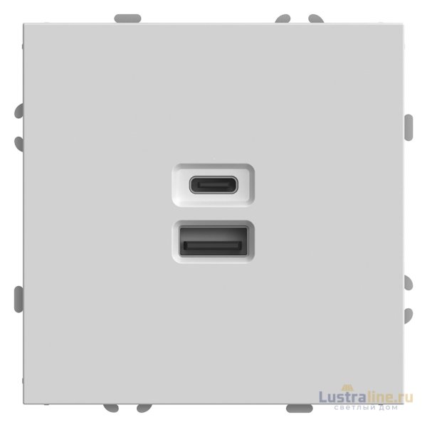 Розетка 2-местная USB + Type C Stekker RST10-5115-01 Эмили 49879