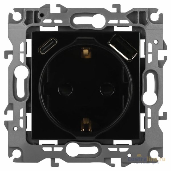 Розетка со шторками с USB type-A+C Эра 12-4108-06 Б0067746