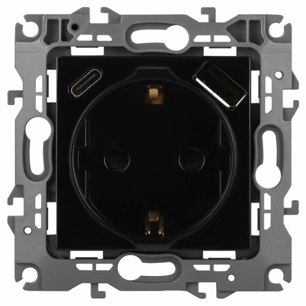 Розетка со шторками с USB type-A+C Эра 12-4108-06 Б0067746