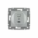 Механизм USB розетки Arlight SCT-MUAC-PL-GR-V (5V, 3A, QC4) 049840