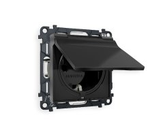 Комплект механизма розетки с/з со шторками и крышкой Ambrella Volt Alfa MA808010