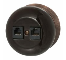 Розетка RJ45 информационная двойная Bironi Фаберже B2-302-020/18