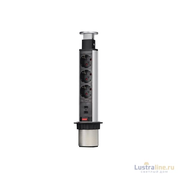 Блок розеток 105S (3 секции и 2 USB) Mebax 00-00001166