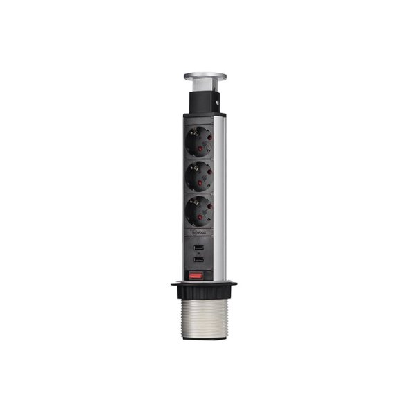 Блок розеток 105S (3 секции и 2 USB) Mebax 00-00001166