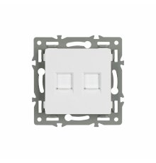 Механизм компьютерной розетки двойной Arlight SCT-MPC2-PL-WH (RJ-45, CAT6) 045336