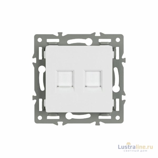 Механизм компьютерной розетки двойной Arlight SCT-MPC2-PL-WH (RJ-45, CAT6) 045336