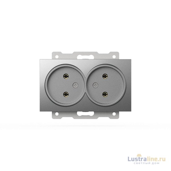 Розетка двухместная без заземления ELBI Zena Vega 609-011000-908 Розетка двухместная без заземления ELBI Zena Vega 609-011000-908