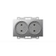 Розетка двухместная без заземления ELBI Zena Vega 609-011000-908