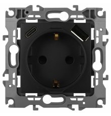 Розетка со шторками с USB type-A+C Эра 12-4108-05 Б0067707