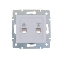 Розетка телефонная двойная евро Lezard Karina 707-0288-138 Розетка телефонная двойная евро Lezard Karina 707-0288-138