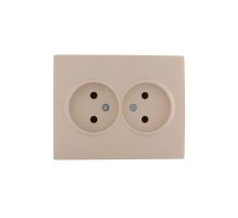 Розетка двойная б/з Lezard Karina 707-0300-128B Розетка двойная б/з Lezard Karina 707-0300-128B