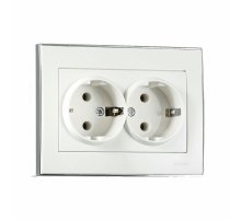 Розетка двойная с/з Lezard Rain 703-0225-127