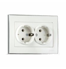 Розетка двойная с/з Lezard Rain 703-0225-127