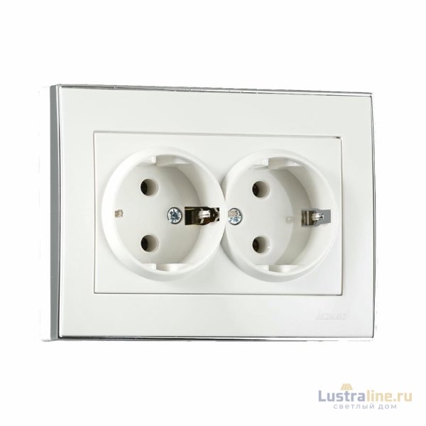 Розетка двойная с/з Lezard Rain 703-0225-127