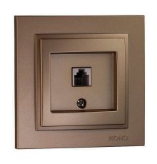 Розетка телефонная Rj45 Cat3 Mono Electric Despina бронза 102-232305-124
