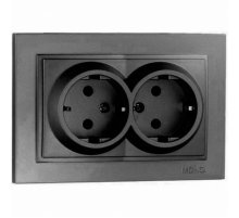 Розетка двойная з заземлення Mono Electric Despina 16А 250В графит 102-202004-120