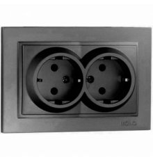Розетка двойная з заземлення Mono Electric Despina 16А 250В графит 102-202004-120