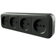 Розетка 4-местная Stekker PST16-60-20 (RA 16-464-Ч) 39702