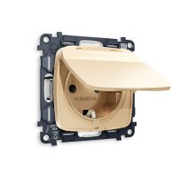 Комплект механизма розетки с/з со шторками и крышкой Ambrella Volt Omega MO608010