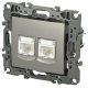 Розетка компьютерная двойная RJ45 Эра 12-3108-16 Б0065665