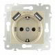 Розетка с заземлением, шторками + USB Arte Milano 203.47-1.shampan
