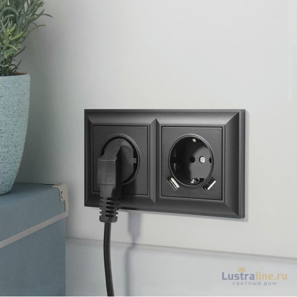 Розетка с заземлением Werkel черный матовый W1171008 4690389156878 Розетка с заземлением Werkel черный матовый W1171008 4690389156878